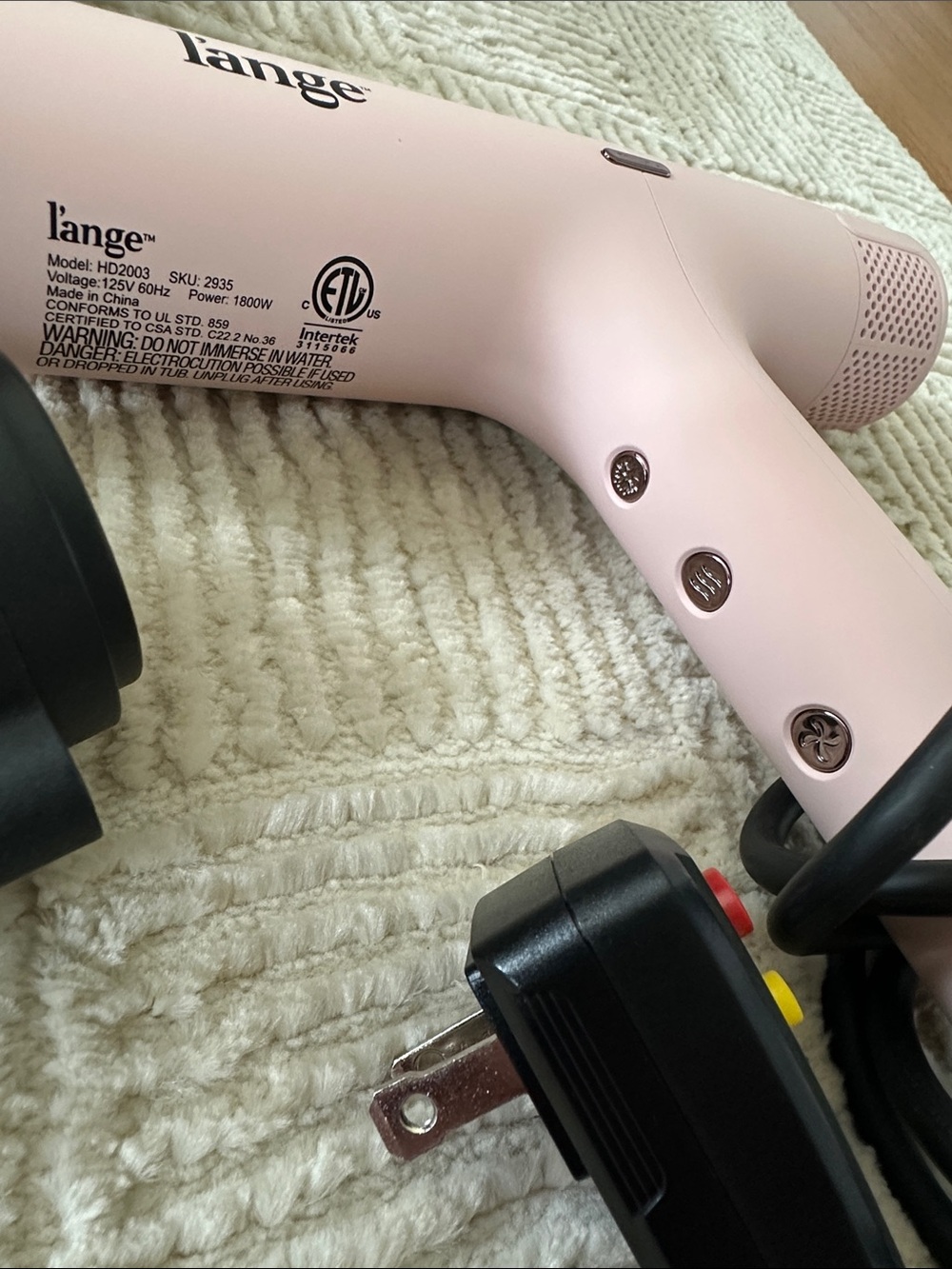 L’ange compact hair dryer with attachments - Picture 2 of 3